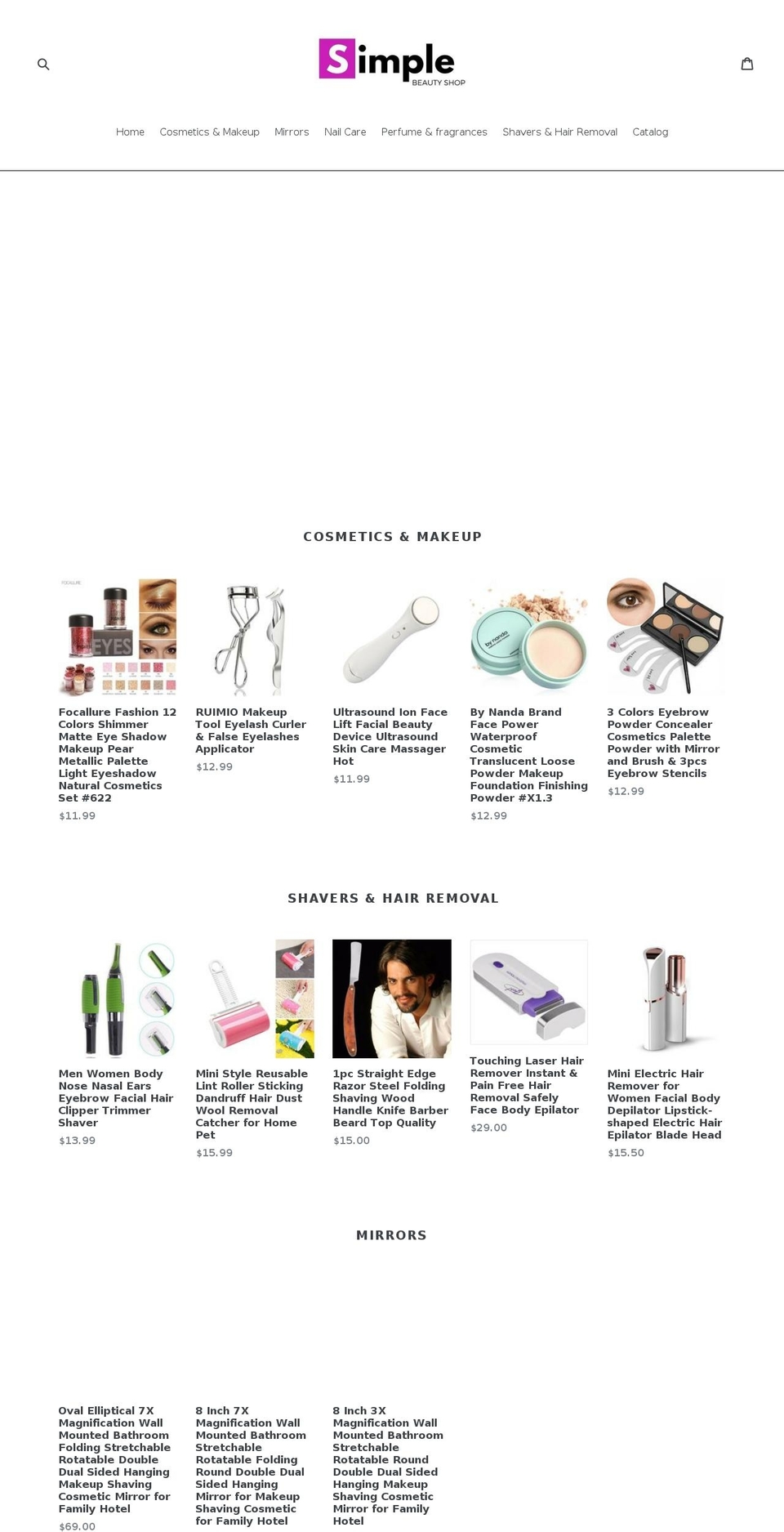 simplebeautyshop.com shopify website screenshot