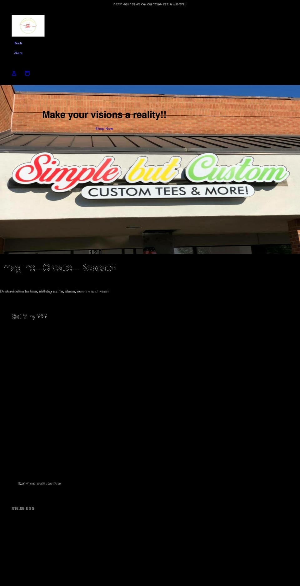 simplebutcustom.com shopify website screenshot