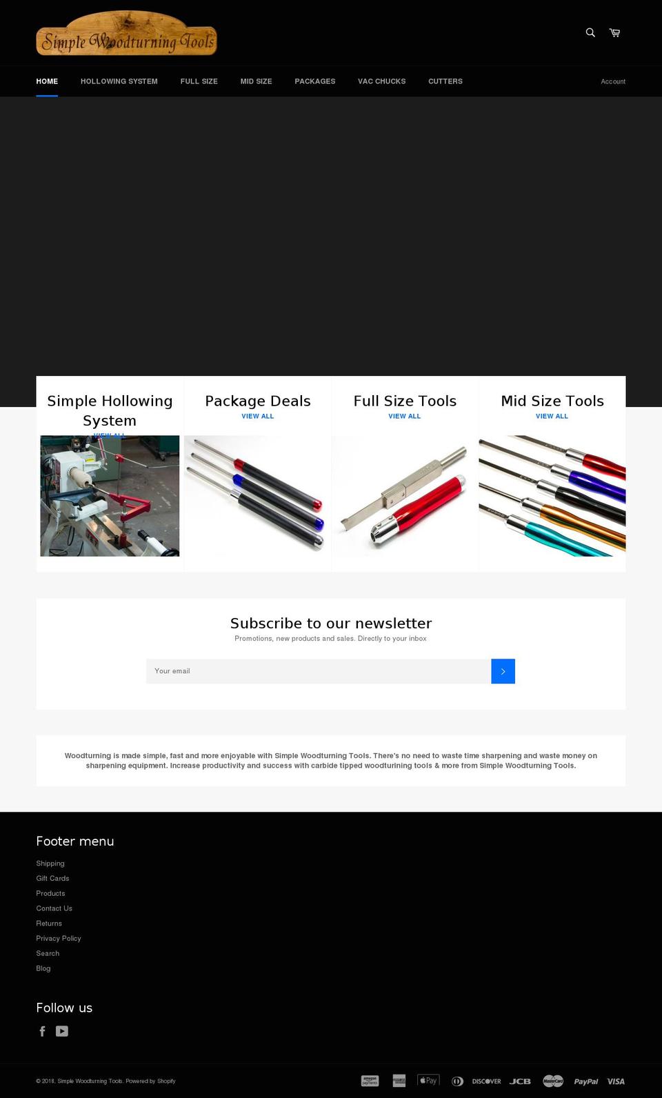 simplecarbidewoodturningtools.com — Shopify storefront screenshot