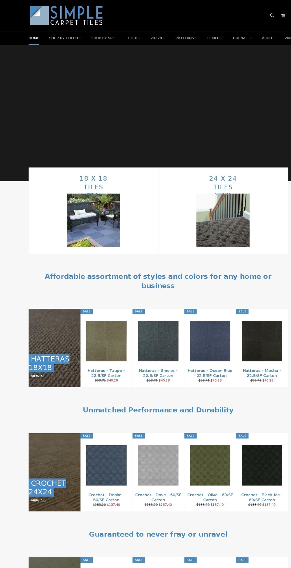 simplecarpettiles.com — Shopify storefront screenshot