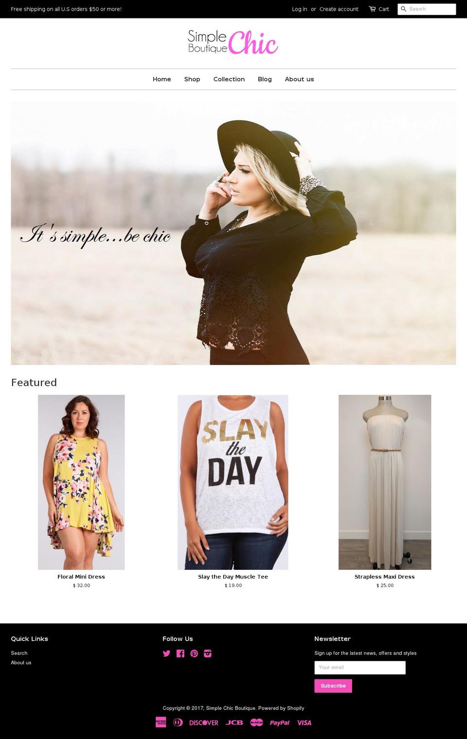 simplechicboutique.com shopify website screenshot