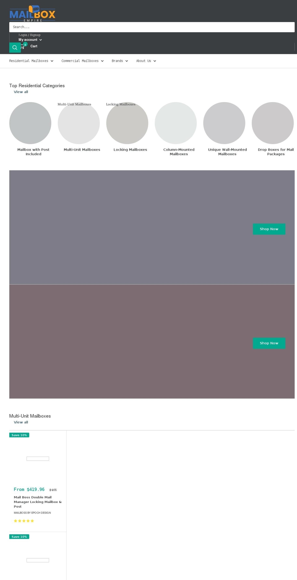 simpleehousemailboxes.com — Shopify storefront screenshot