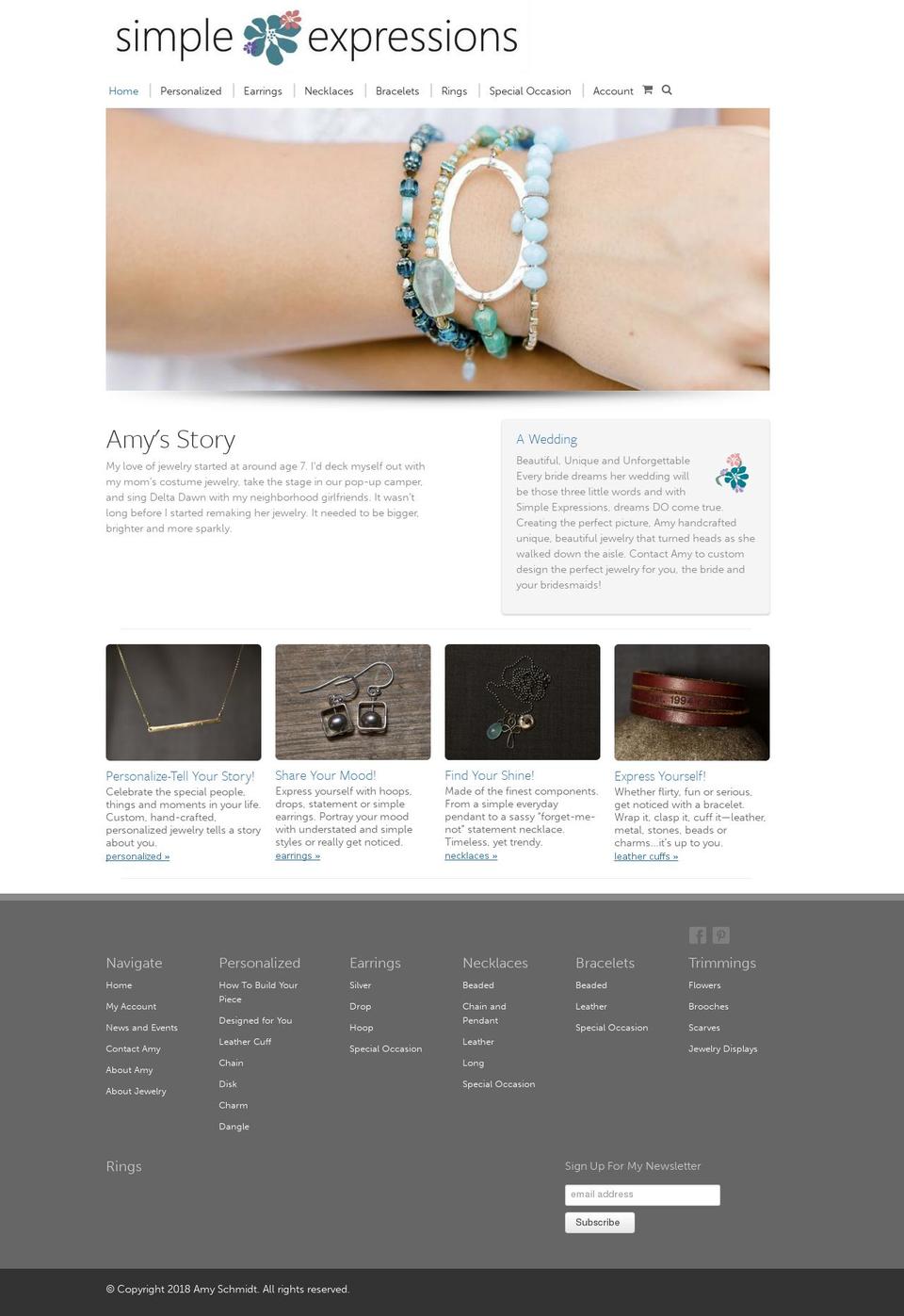 simpleexpressionsbyamy.com — Shopify storefront screenshot