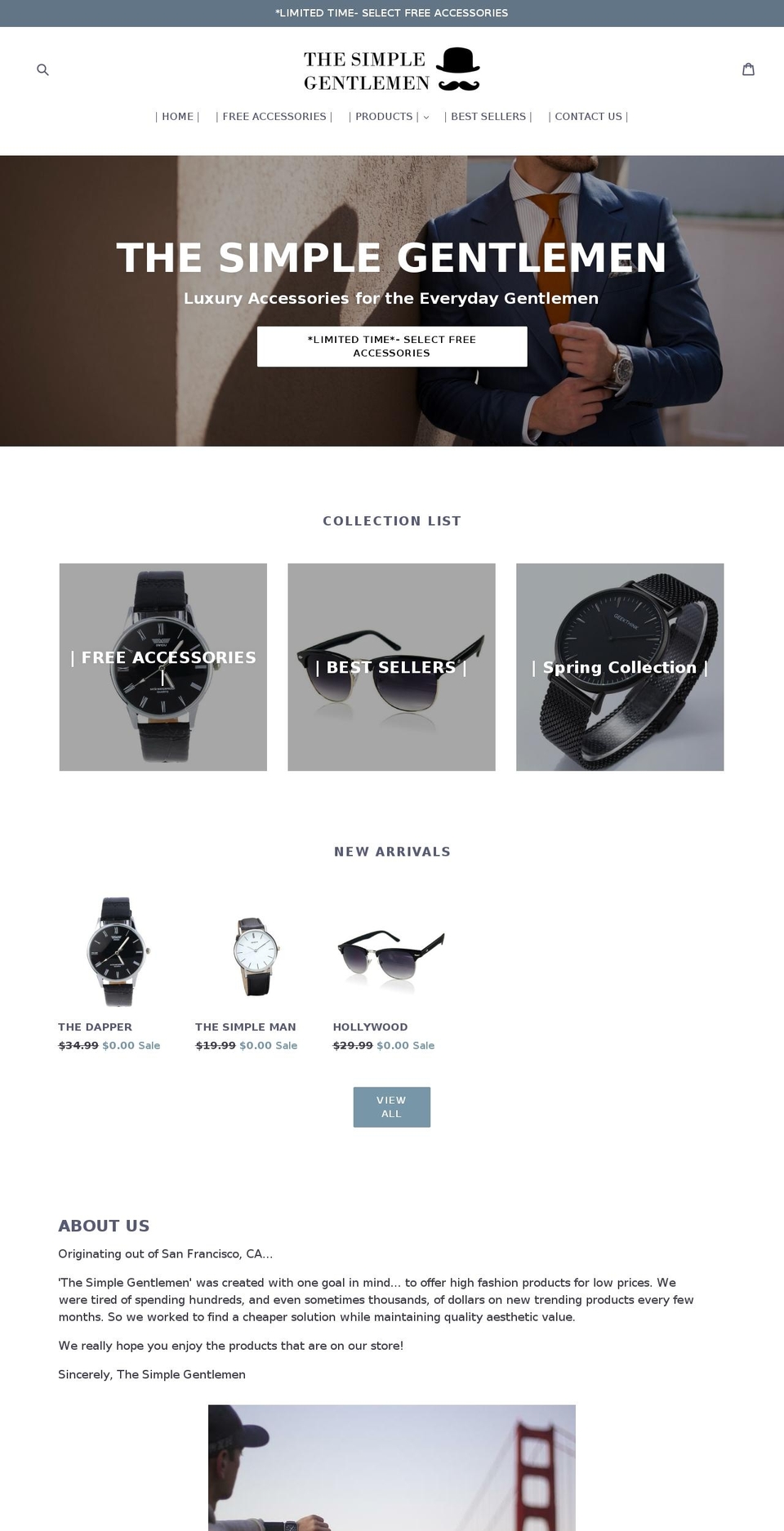simplegentlemen.com — Shopify storefront screenshot