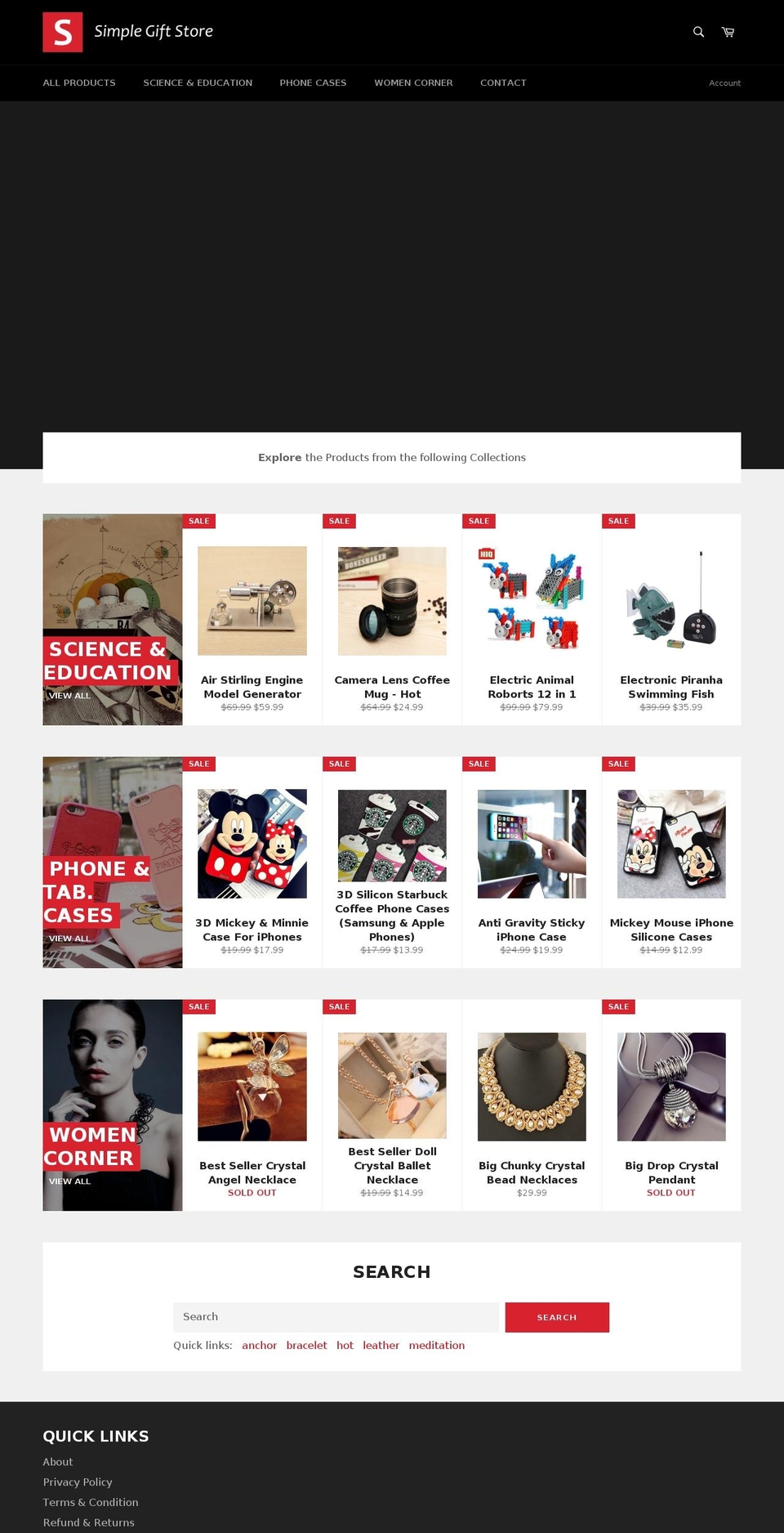 simplegiftstore.com shopify website screenshot