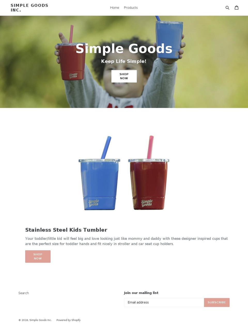 simplegoodsinc.com — Shopify storefront screenshot