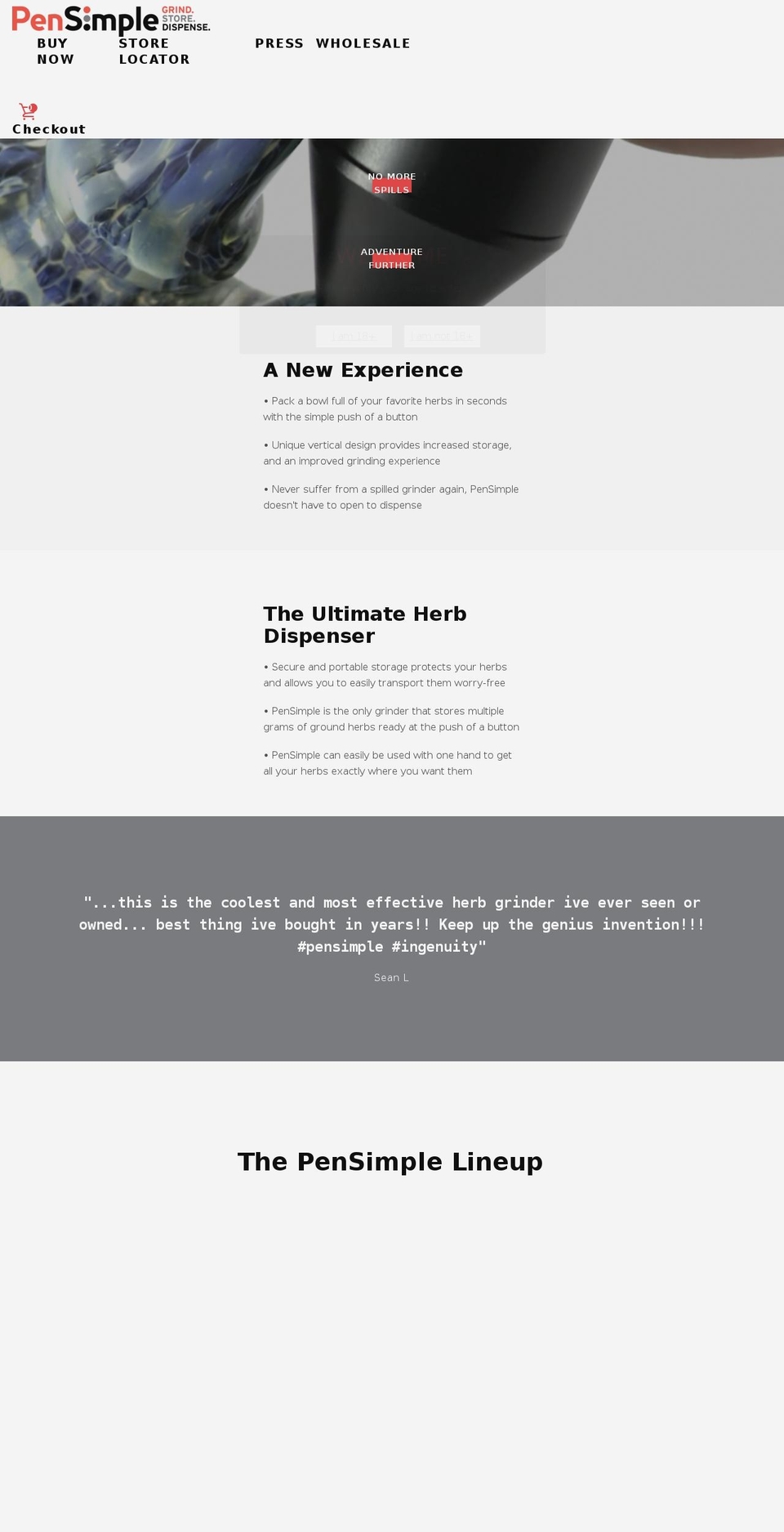 simplegrinder.com — Shopify storefront screenshot
