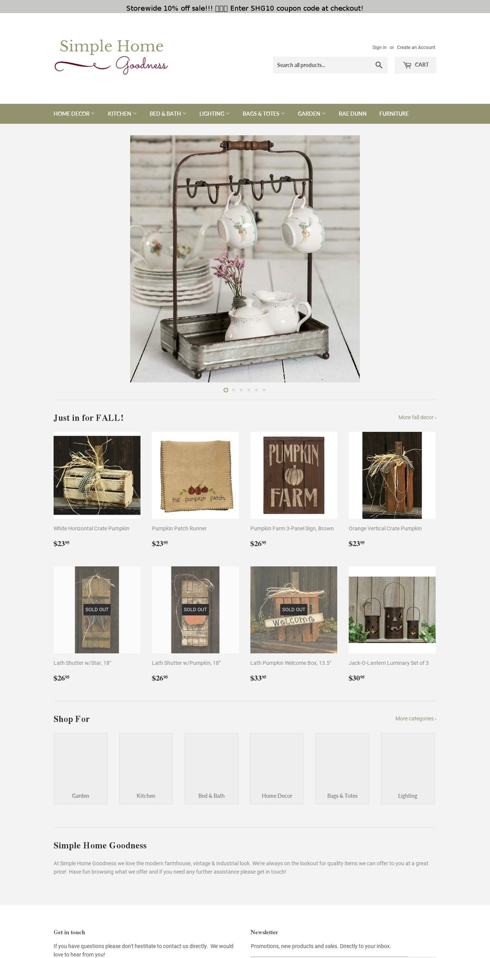 simplehomegoodness.com — Shopify storefront screenshot