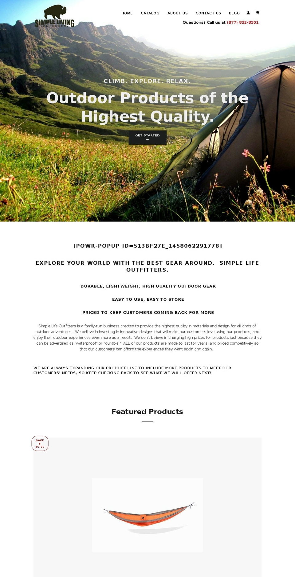 simplelifeoutfitters.com shopify website screenshot
