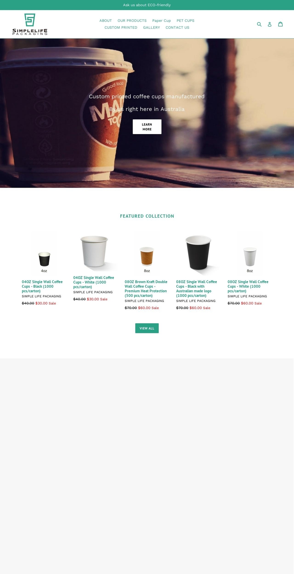 simplelifepackaging.com.au shopify website screenshot