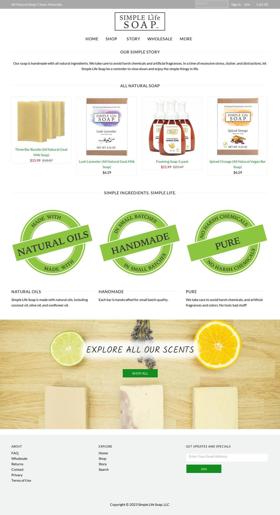 simplelifesoap.com — Shopify storefront screenshot