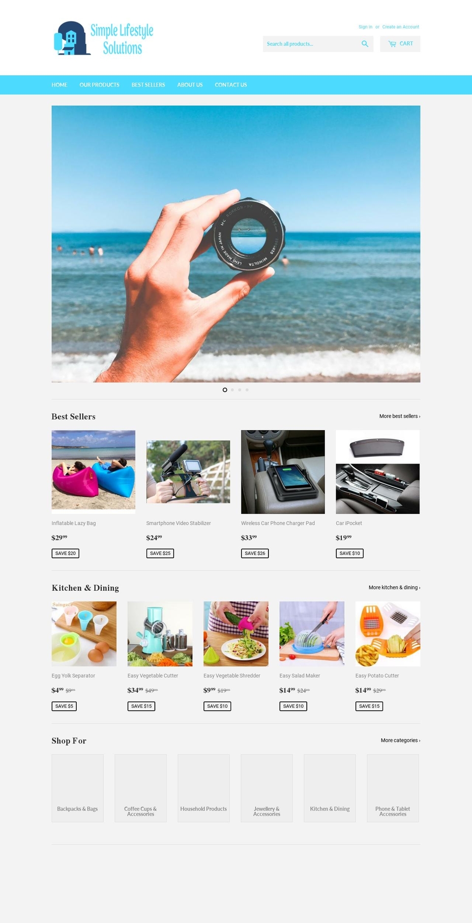 simplelifestylesolutions.com — Shopify storefront screenshot