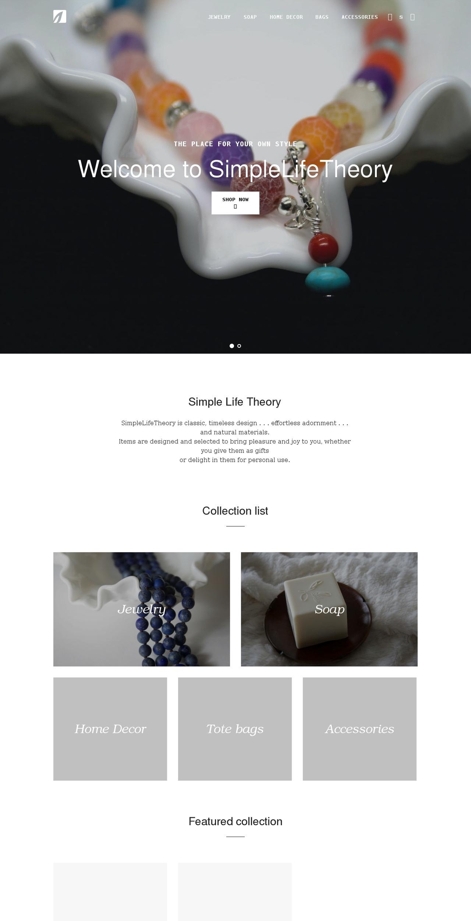 simplelifetheory.com shopify website screenshot