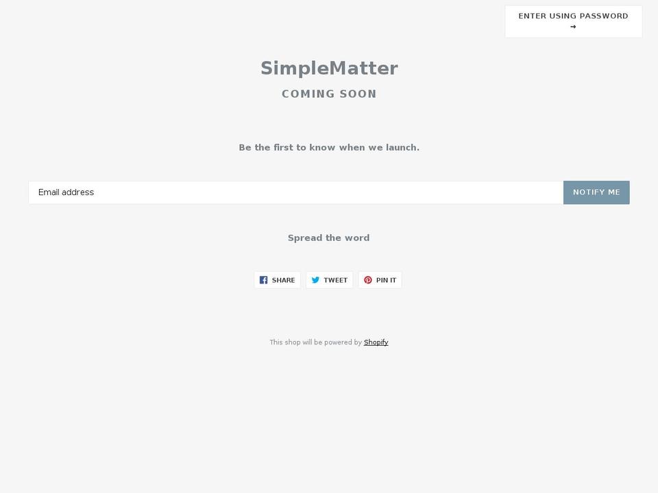 simplematter.net shopify website screenshot