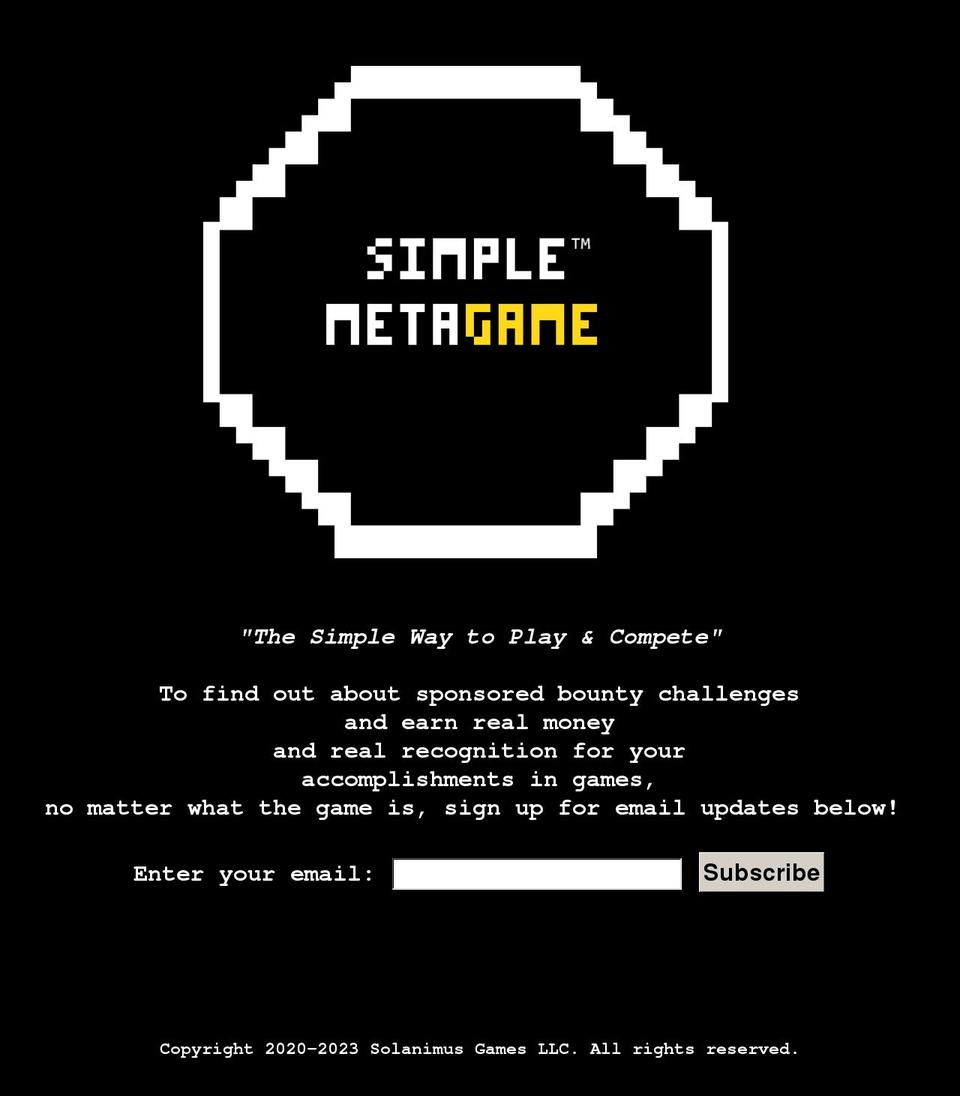 simplemetagame.com — Shopify storefront screenshot