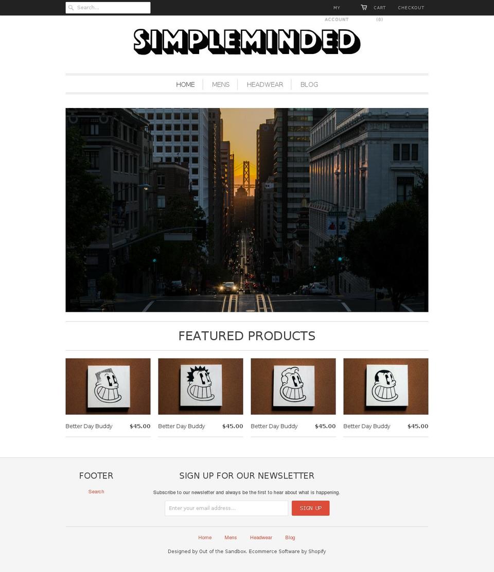 simplemindedsf.com shopify website screenshot