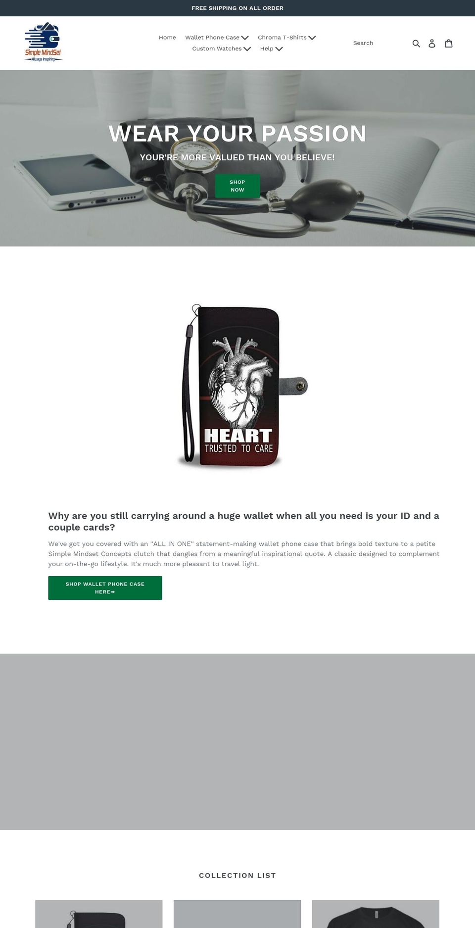 simplemindset.com — Shopify storefront screenshot