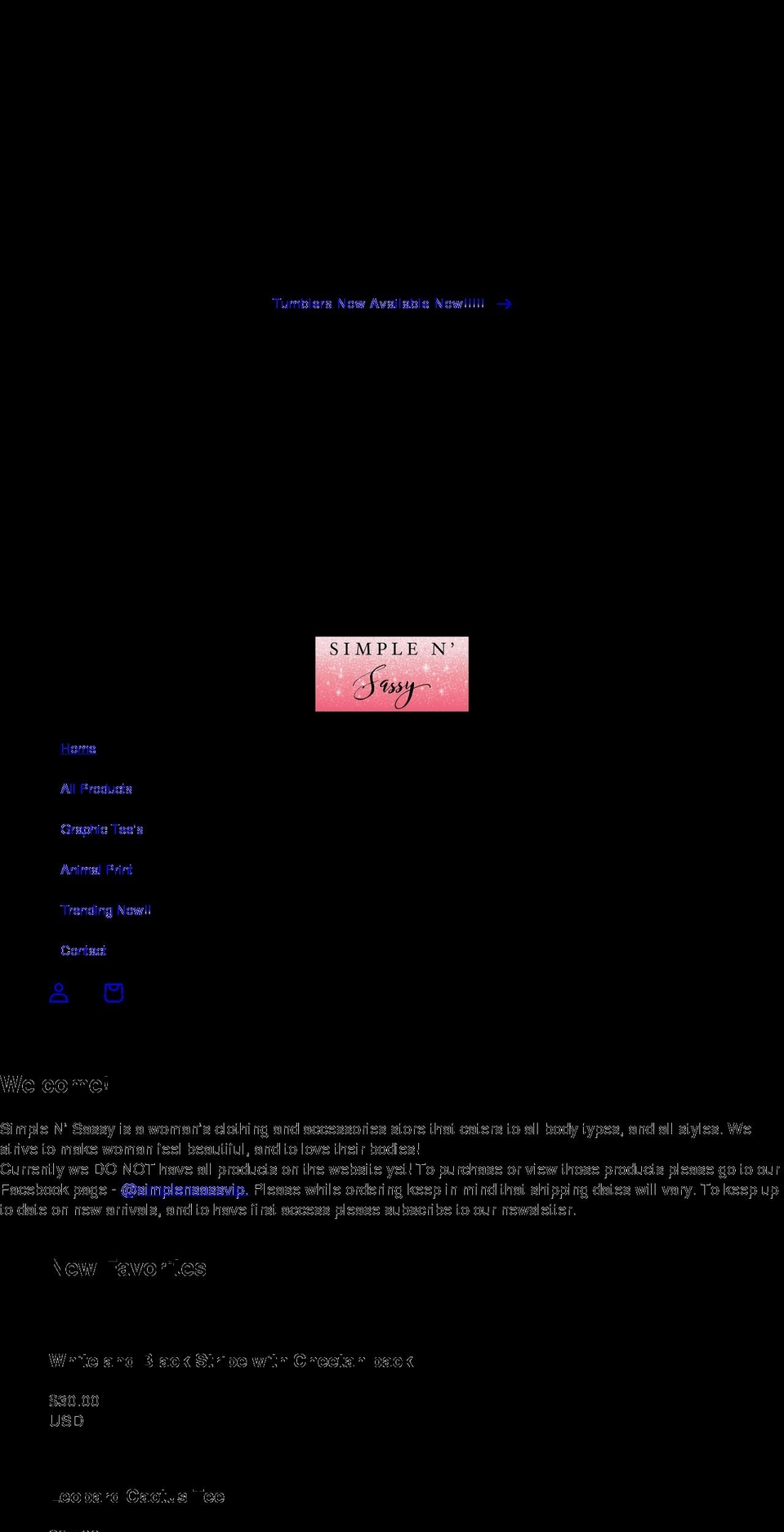 simplensassy.com shopify website screenshot