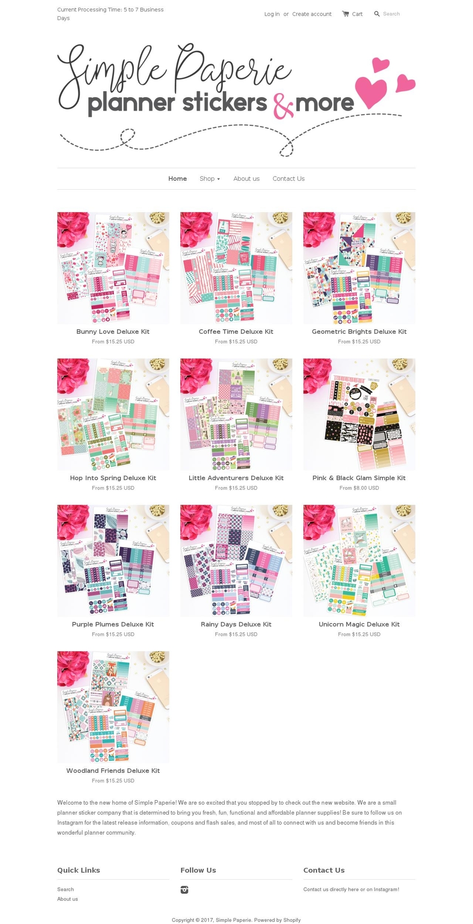 simplepaperie.com shopify website screenshot
