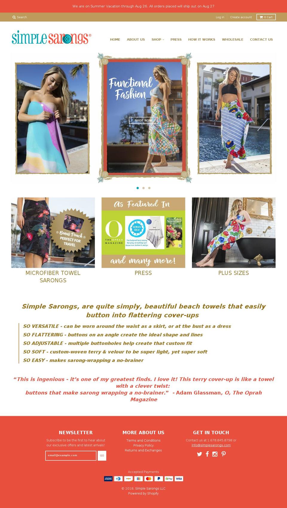 simplesarong.com — Shopify storefront screenshot
