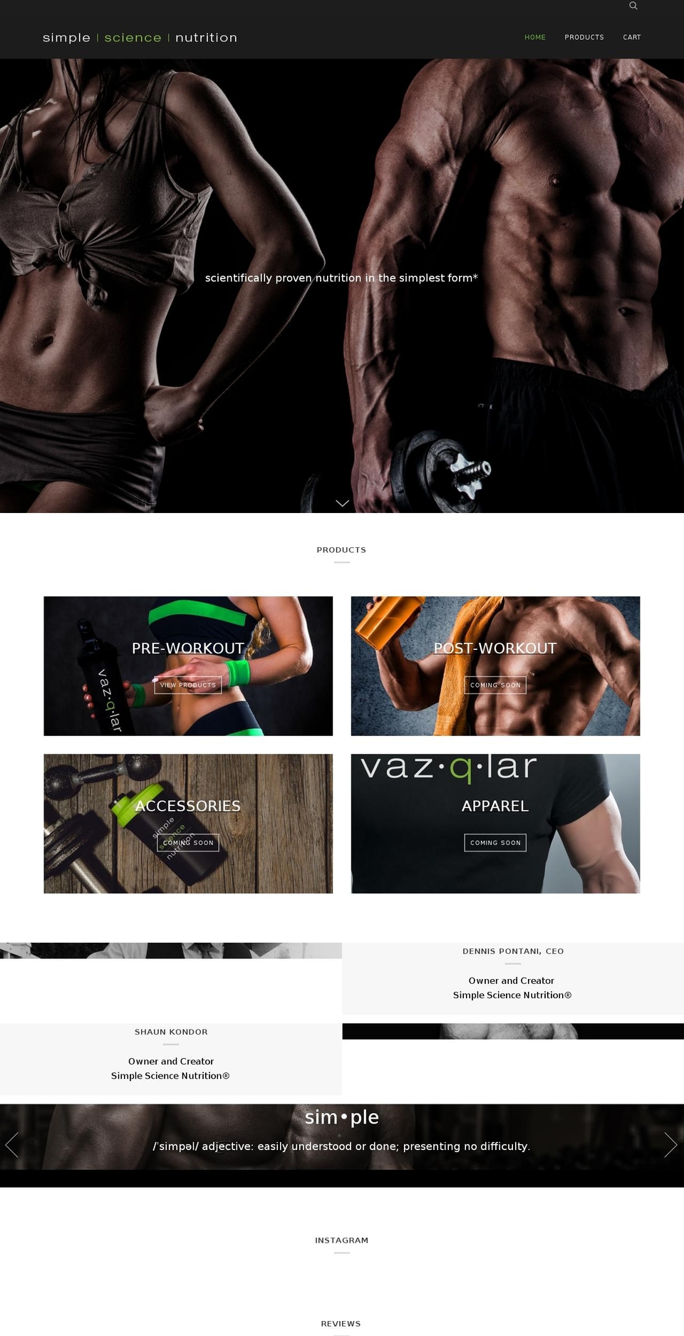 simplesciencenutrition.com — Shopify storefront screenshot