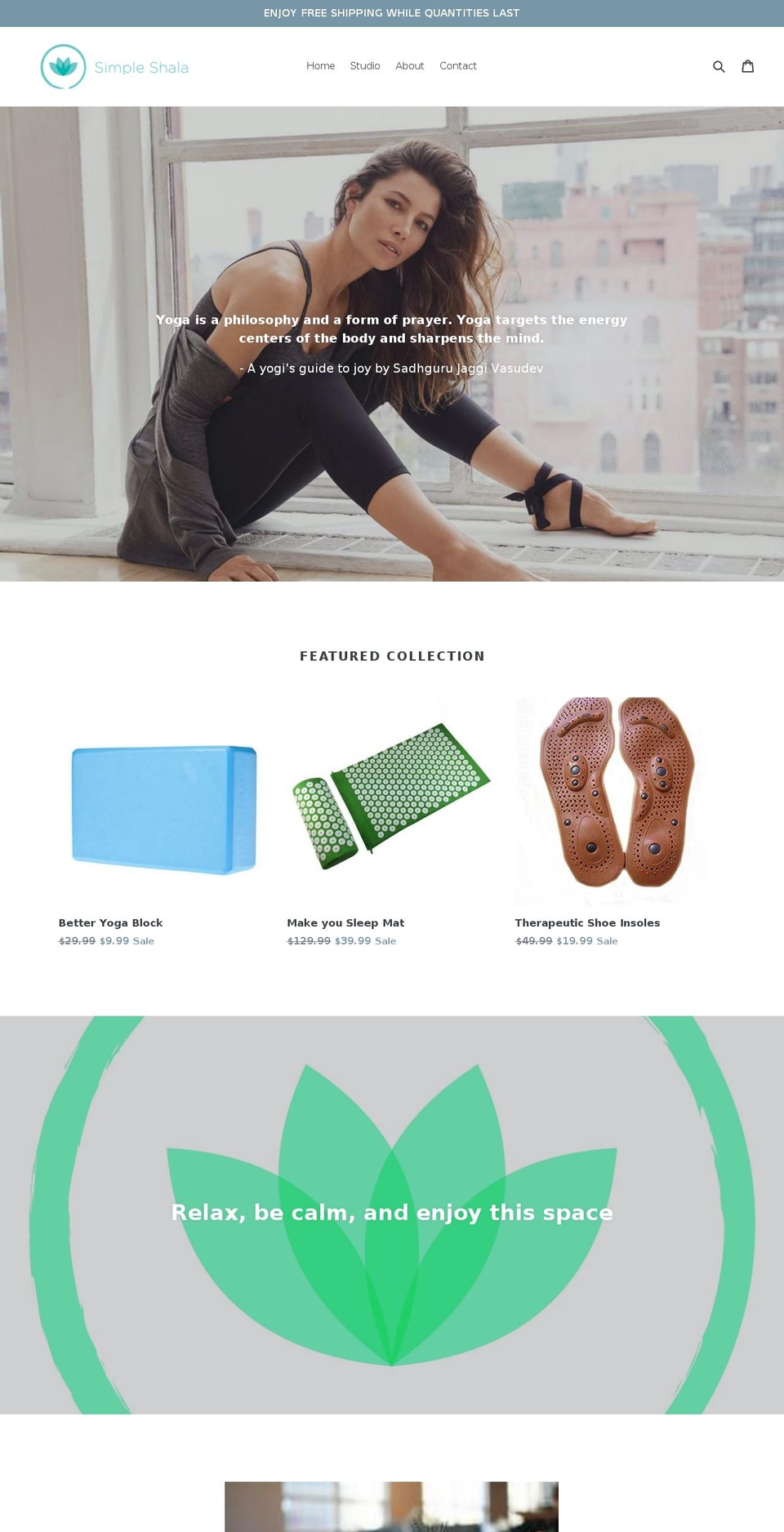 simpleshala.com — Shopify storefront screenshot