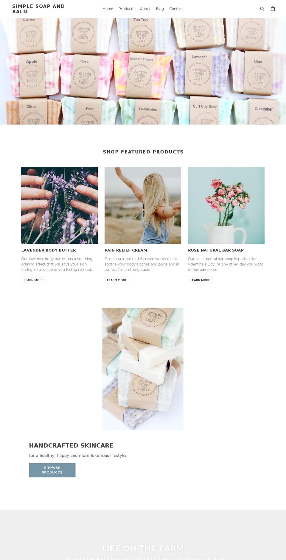 simplesoapandbalm.com — Shopify storefront screenshot