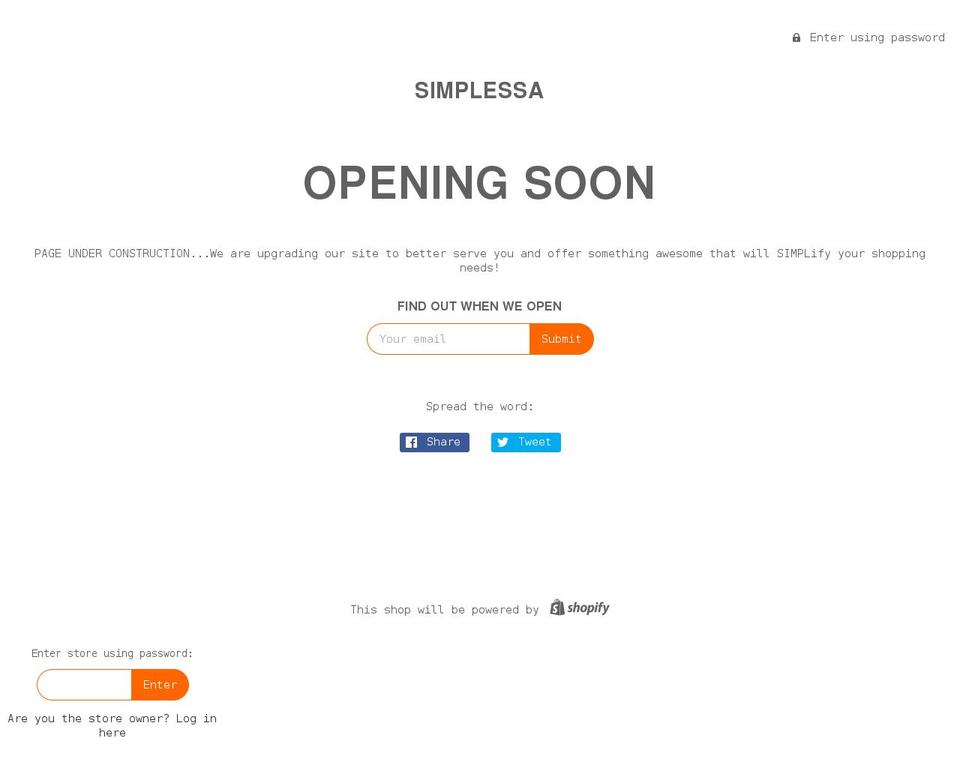 simplessa.com shopify website screenshot