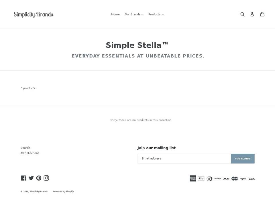 simplestella.com shopify website screenshot