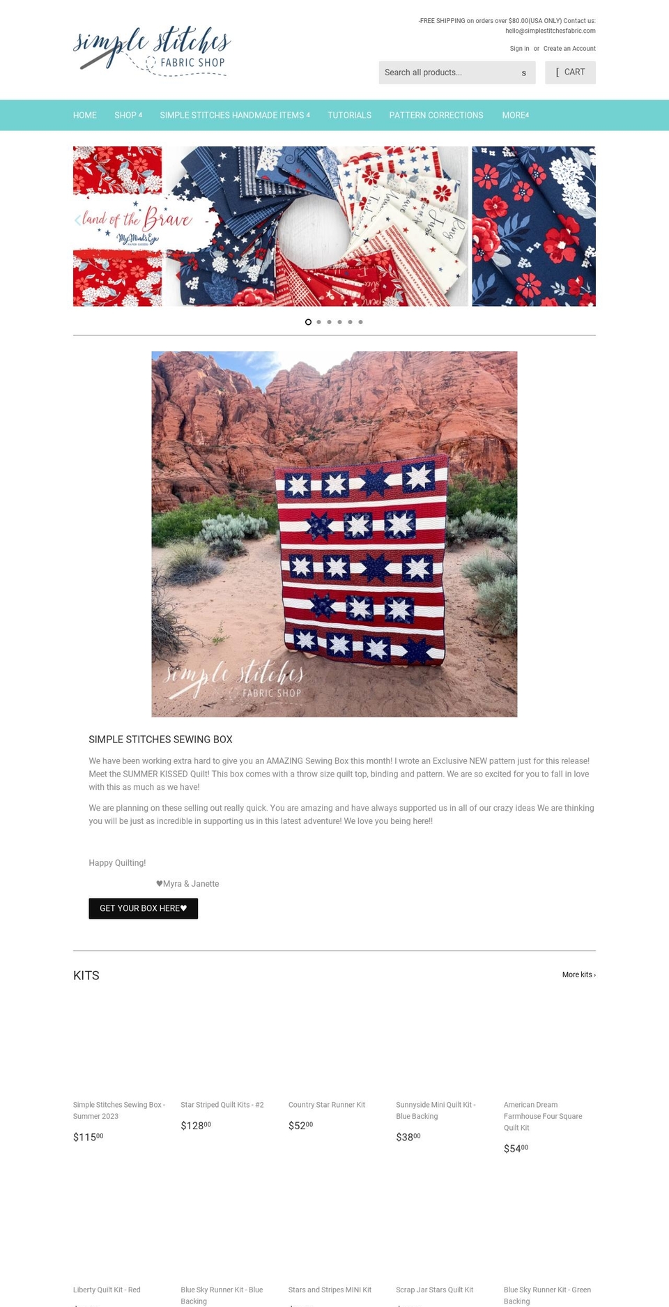 simplestitchesfabricshop.com — Shopify storefront screenshot