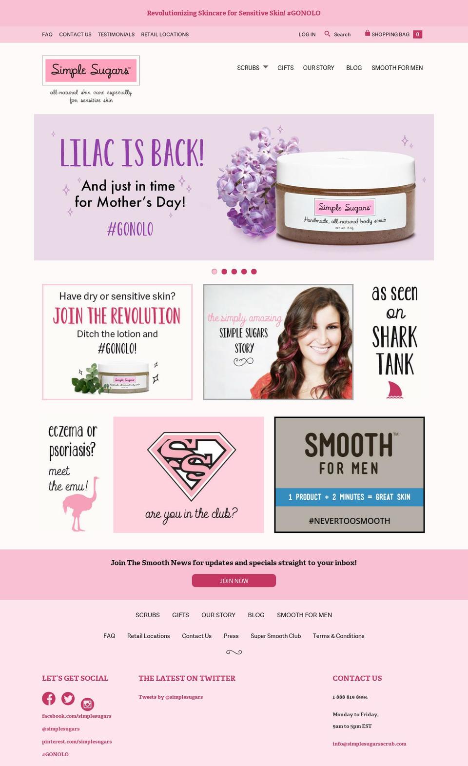 simplesugarsscrubs.com shopify website screenshot
