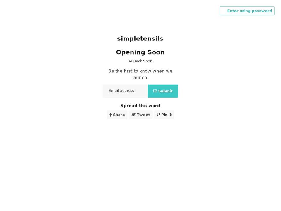 simpletensils.com shopify website screenshot