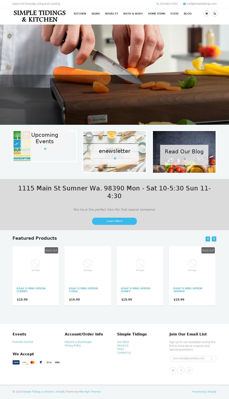 simpletidingsandkitchen.com — Shopify storefront screenshot