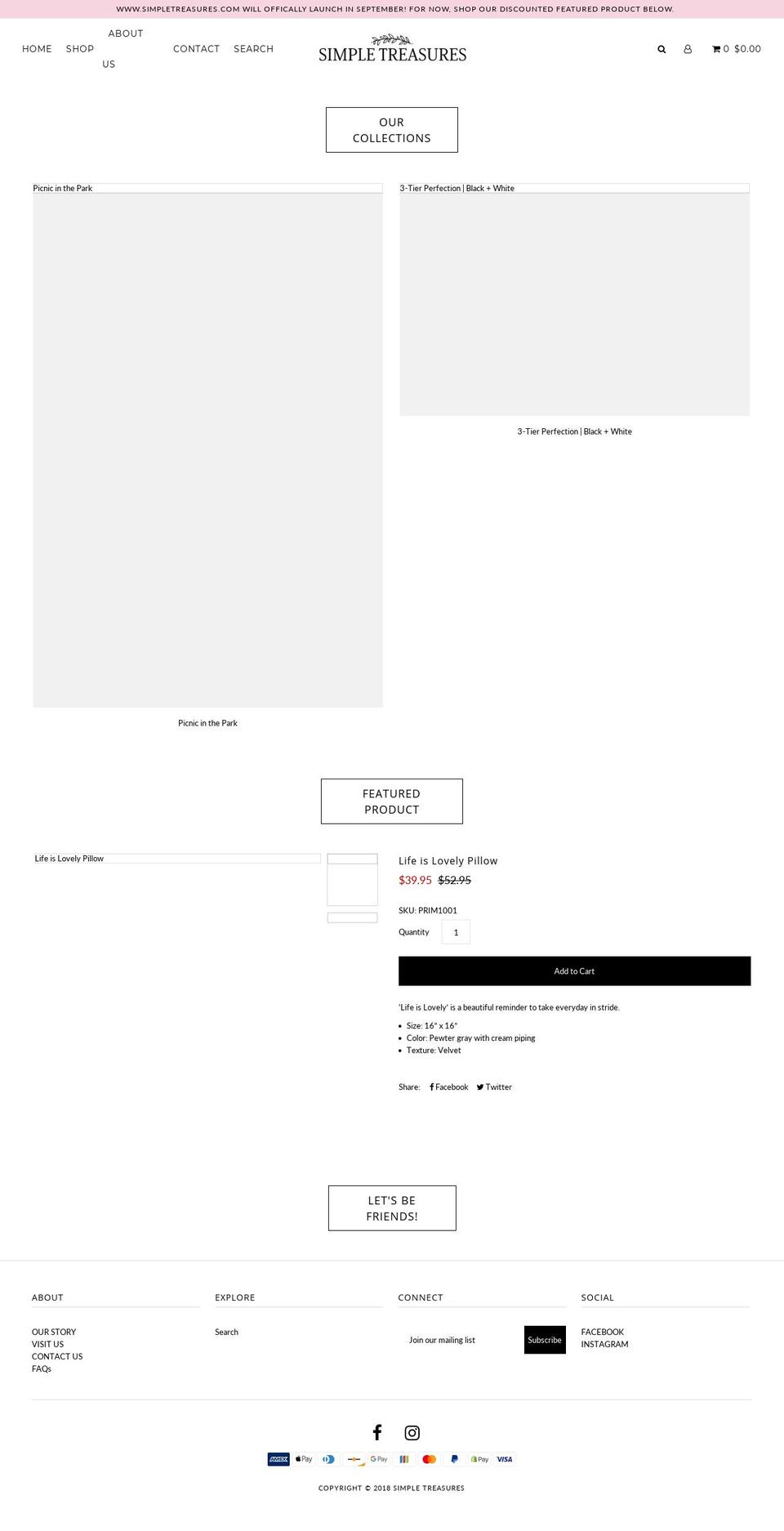 simpletreasures.com shopify website screenshot