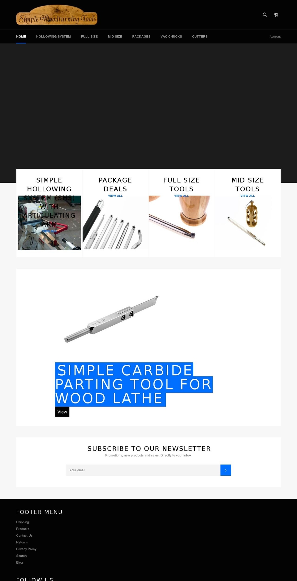 simplewoodturningtools.com shopify website screenshot