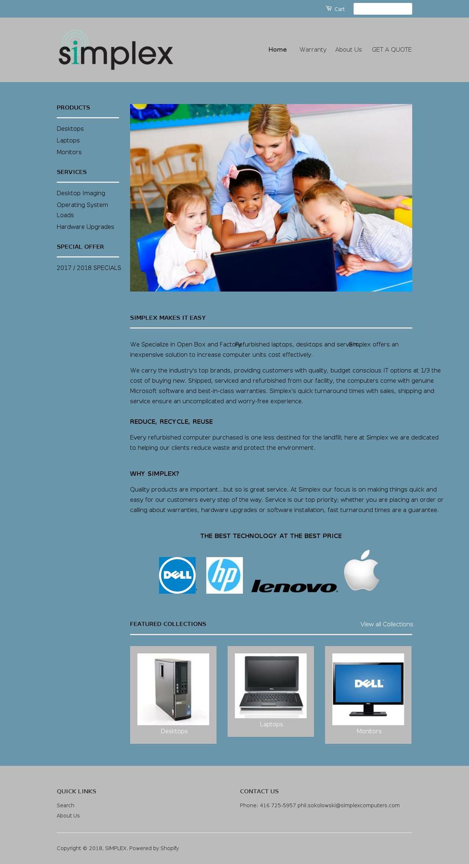 simplexcomputers.com — Shopify storefront screenshot