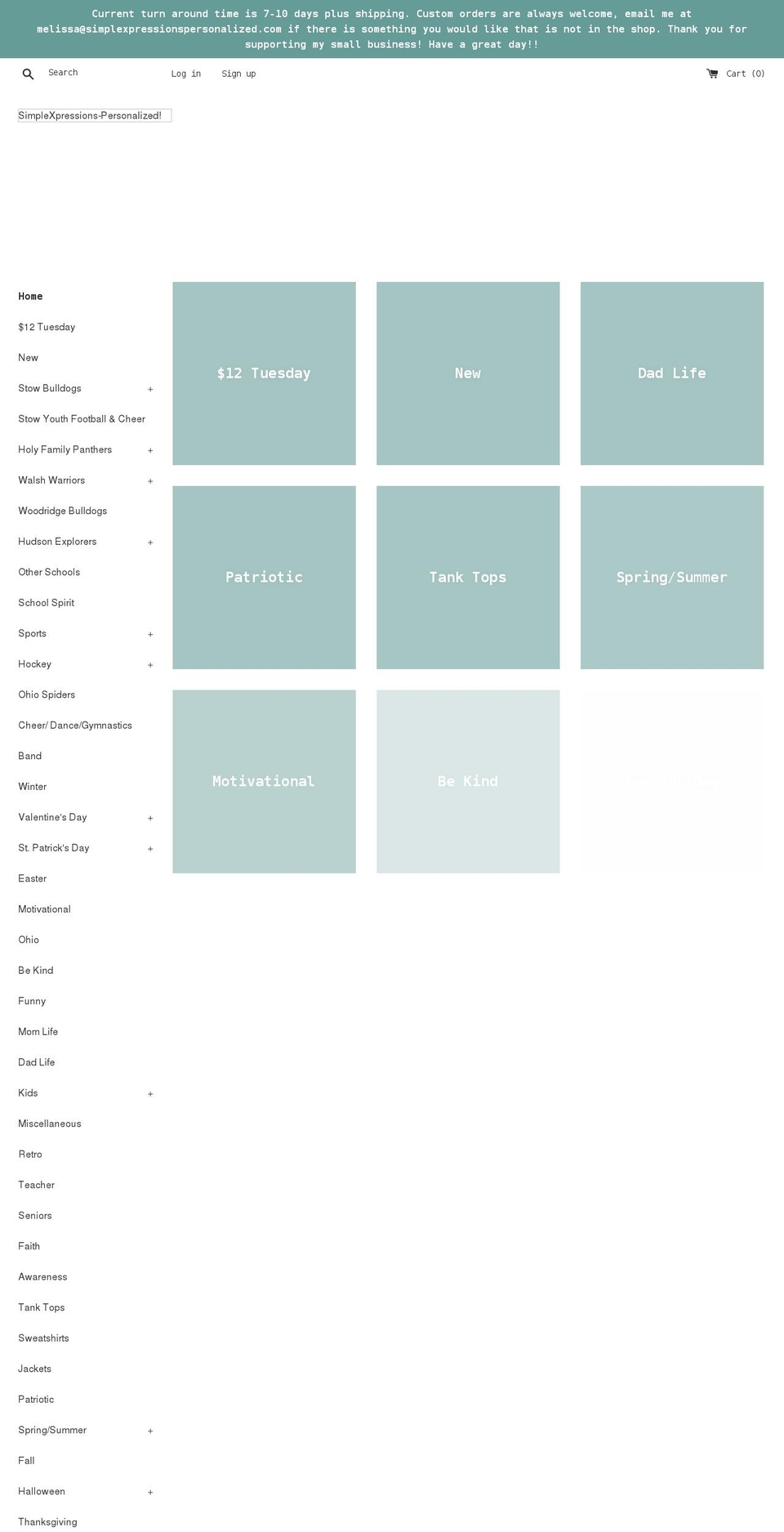 simplexpressionspersonalized.com shopify website screenshot