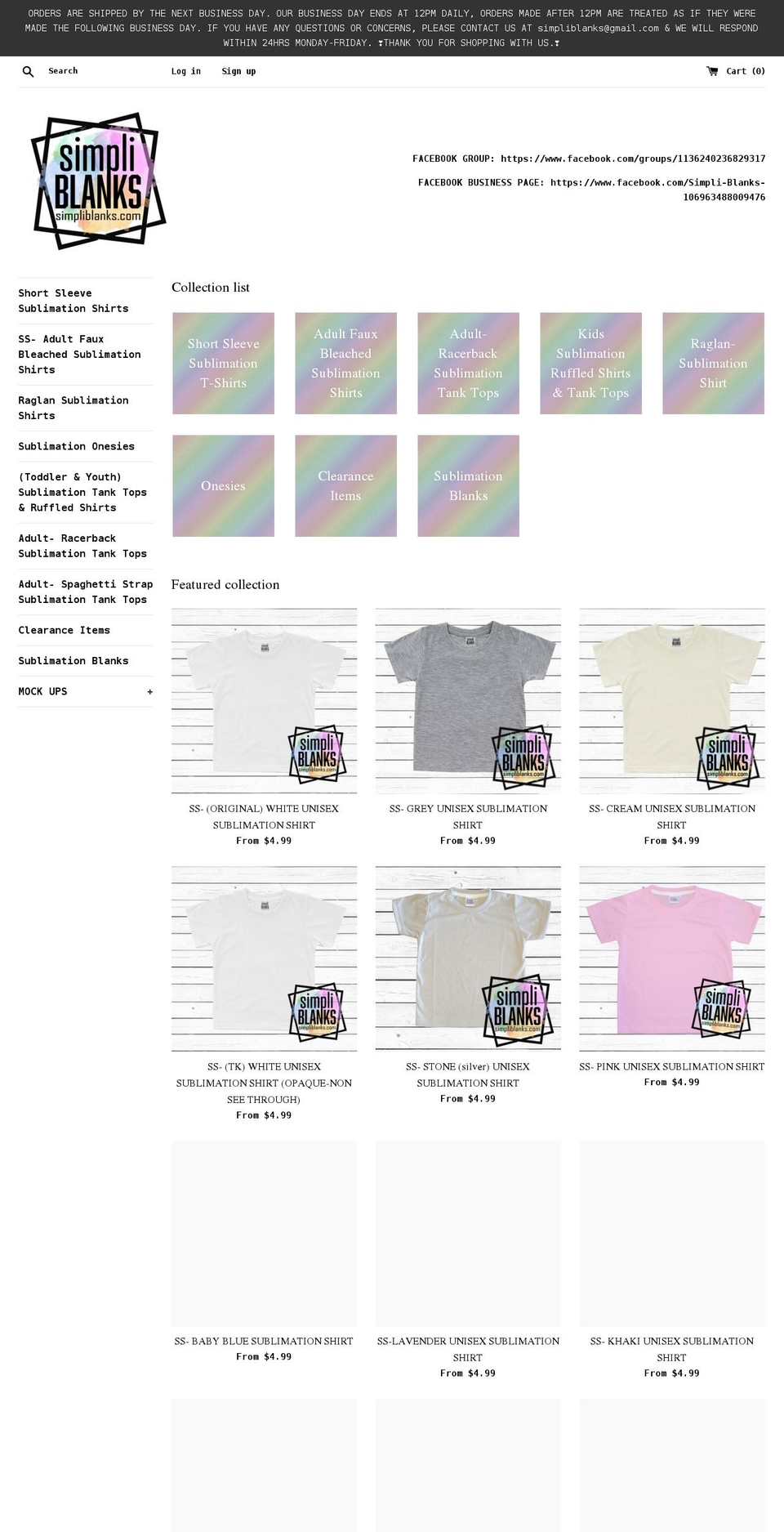 simpliblanks.com shopify website screenshot