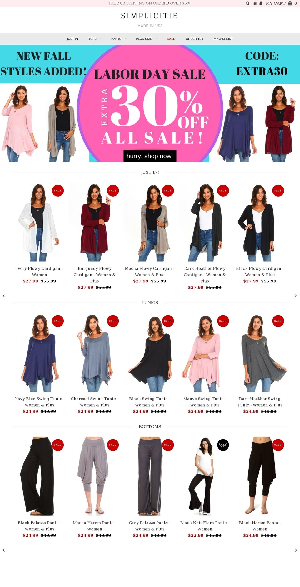 simplicitie.com shopify website screenshot