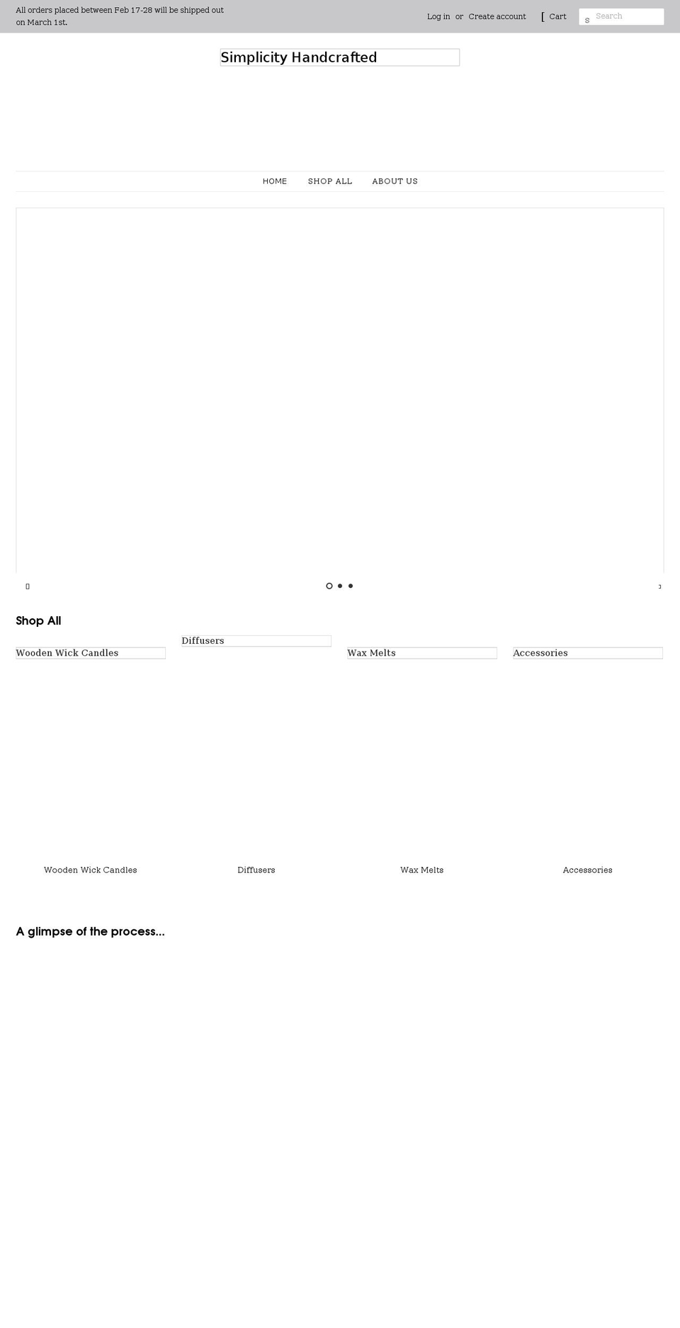 simplicityhandcrafted.com shopify website screenshot