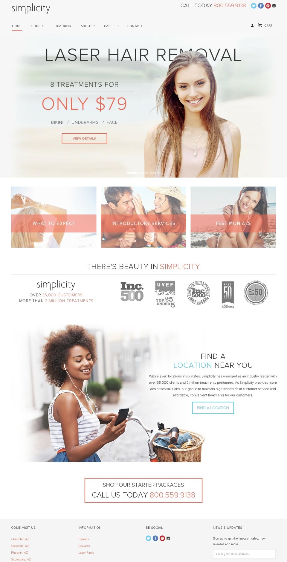 simplicitylaser.com shopify website screenshot