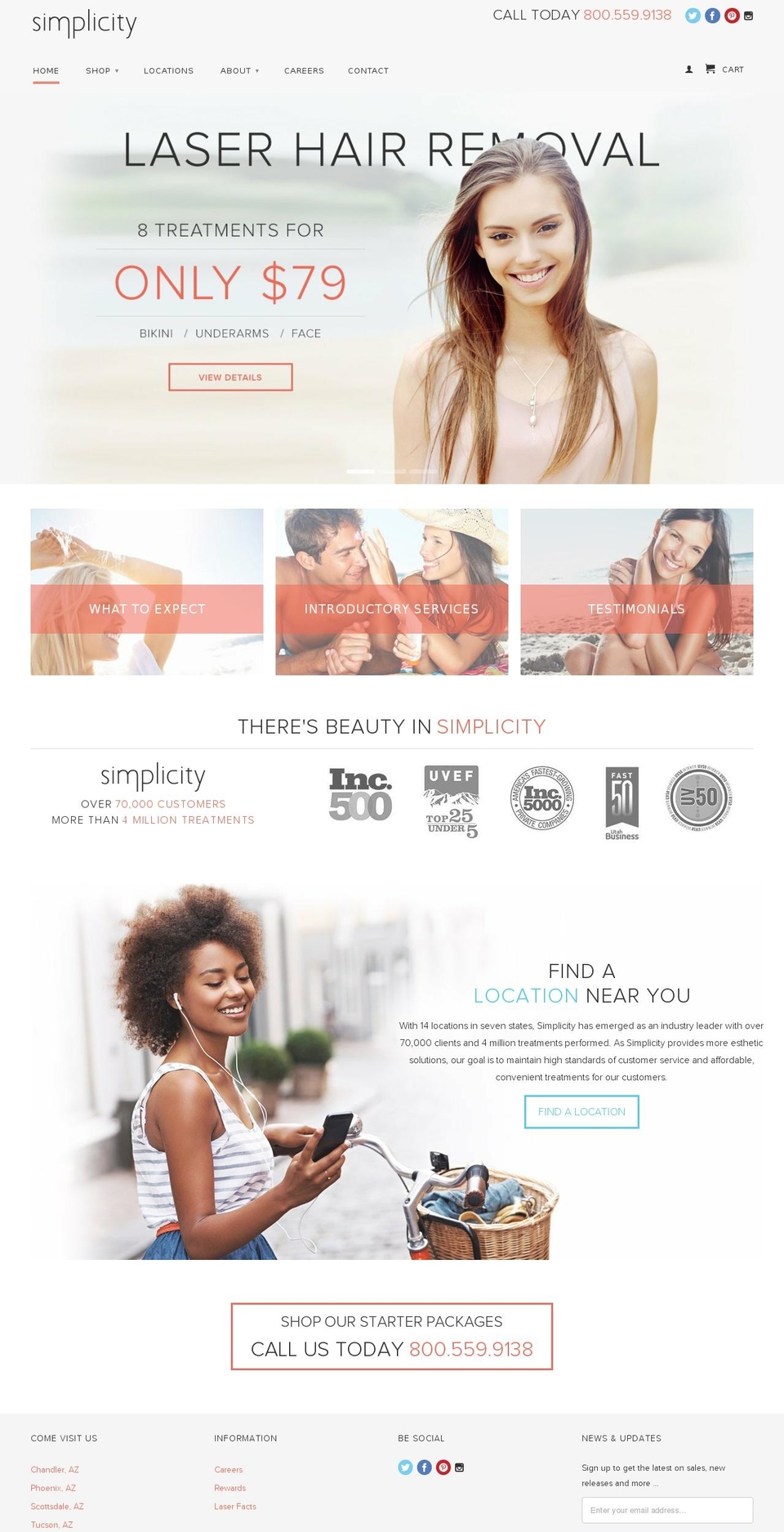 simplicity Shopify theme site example simplicitylaseraz.com