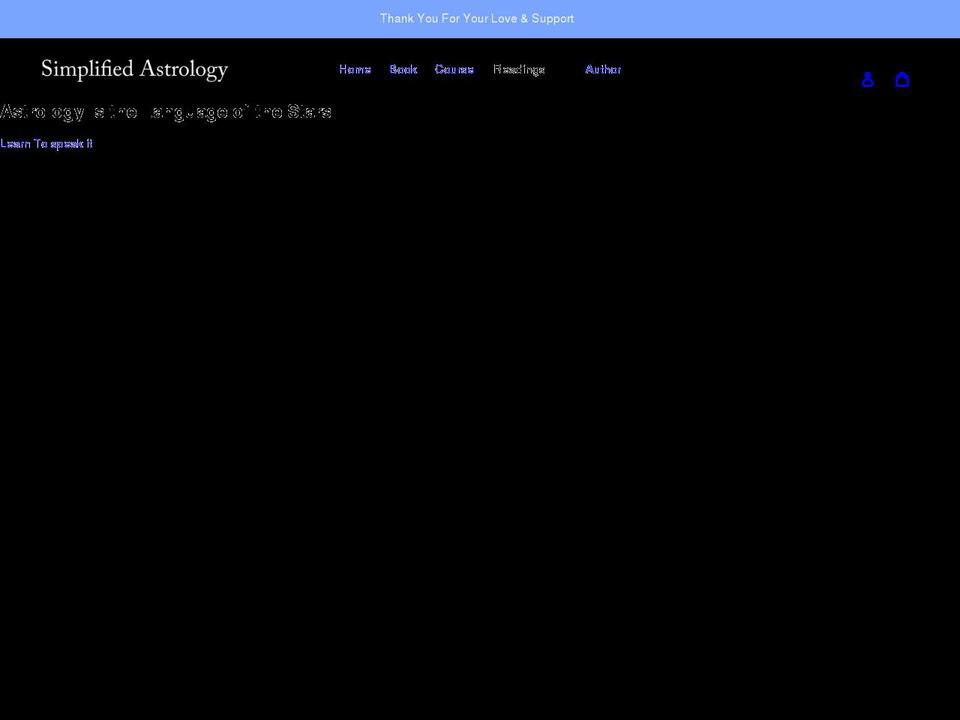 simplifiedastrology.com shopify website screenshot