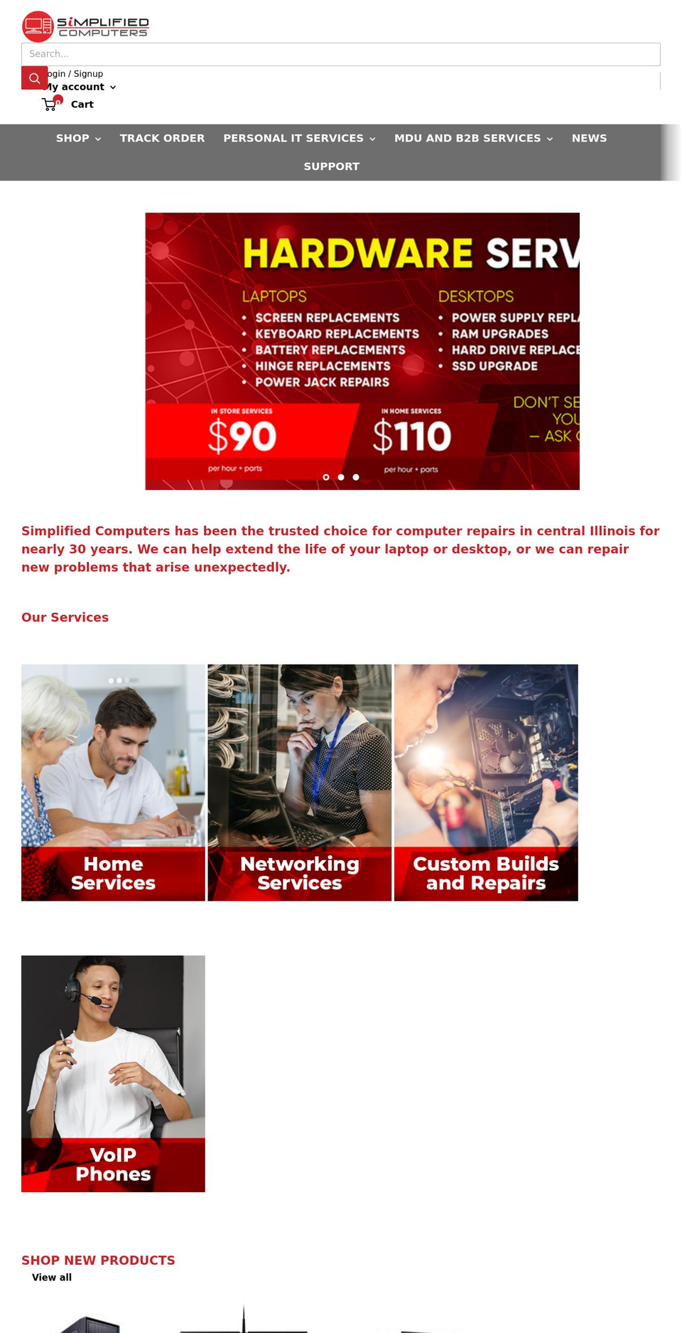 simplifiedcomputers.com shopify website screenshot