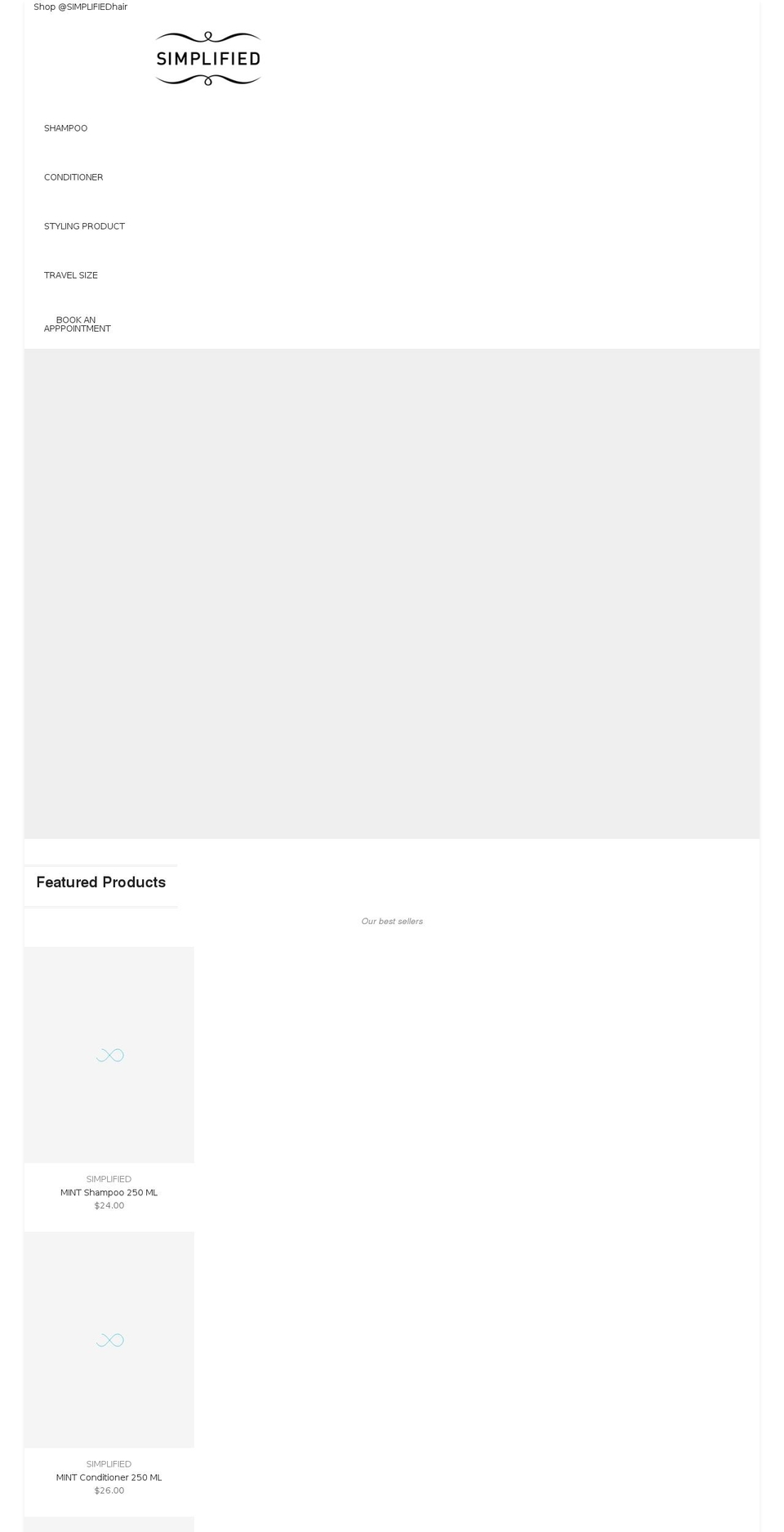 simplifiedhairshop.com shopify website screenshot