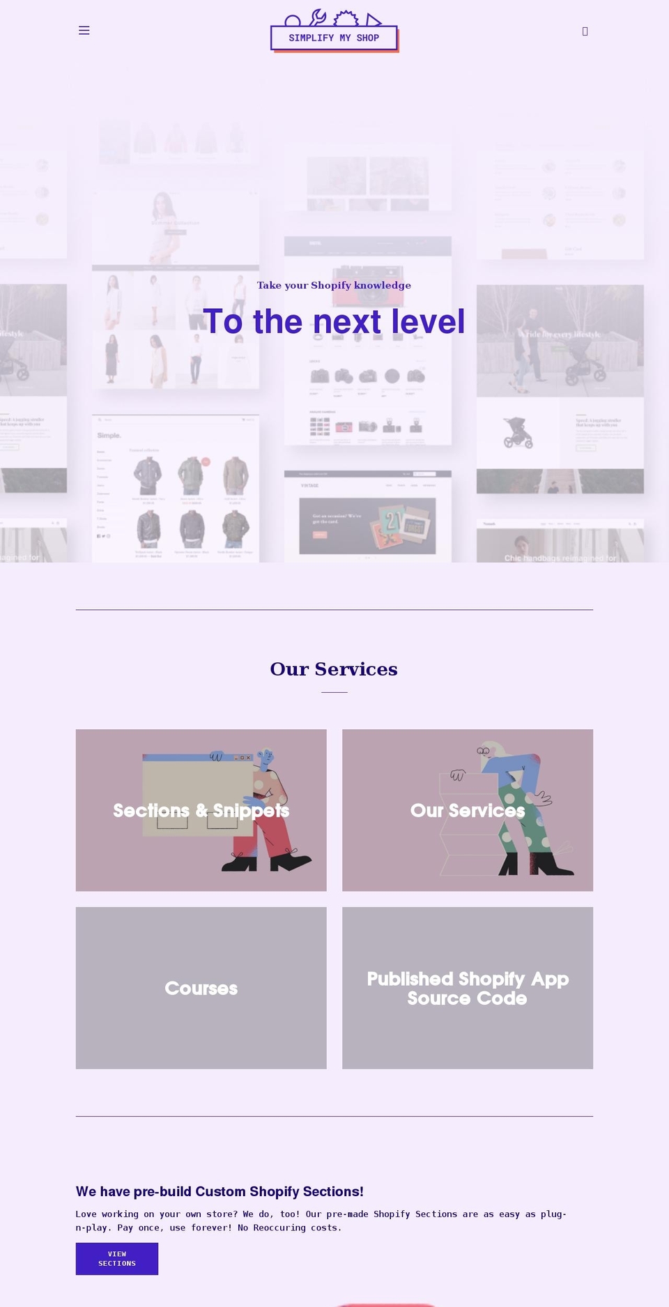 simplifymyshop.com shopify website screenshot