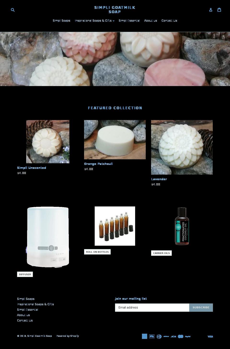 simpligoatmilksoap.com shopify website screenshot