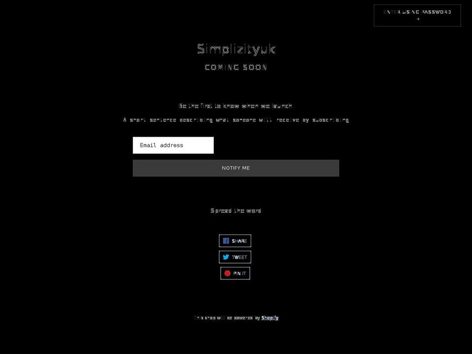simplizity.co.uk shopify website screenshot