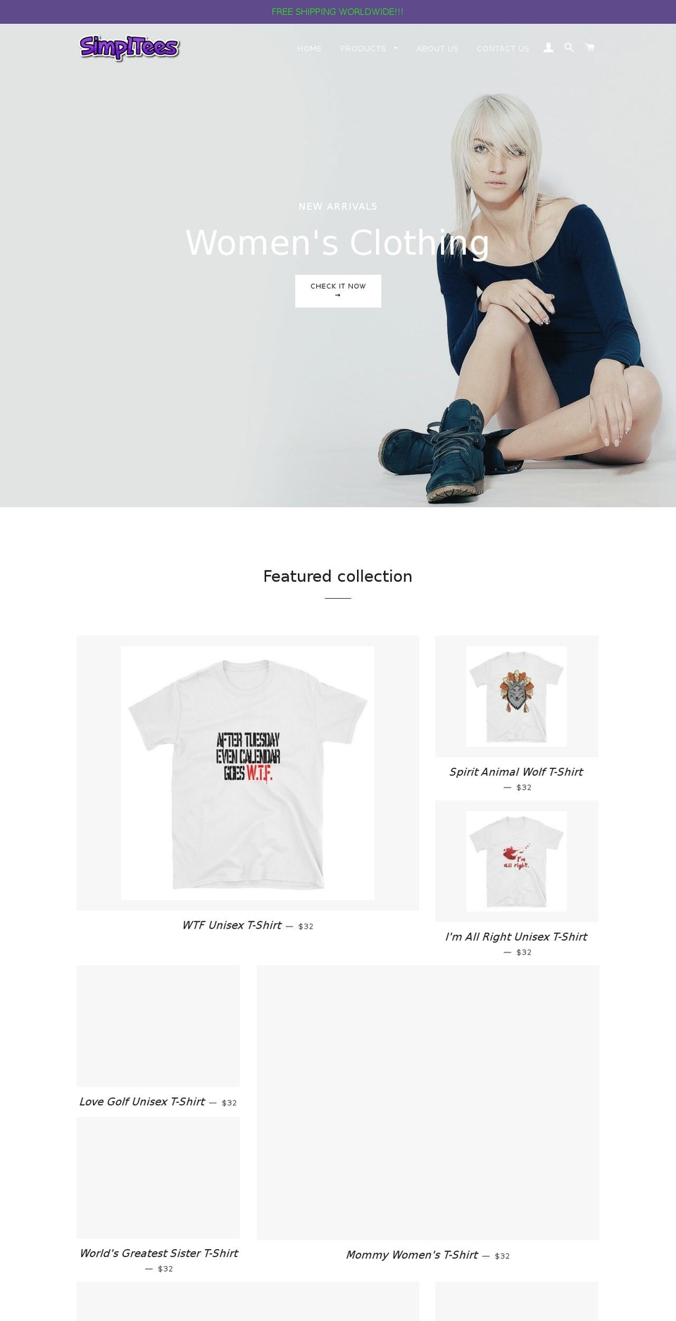 simpltees.com — Shopify storefront screenshot