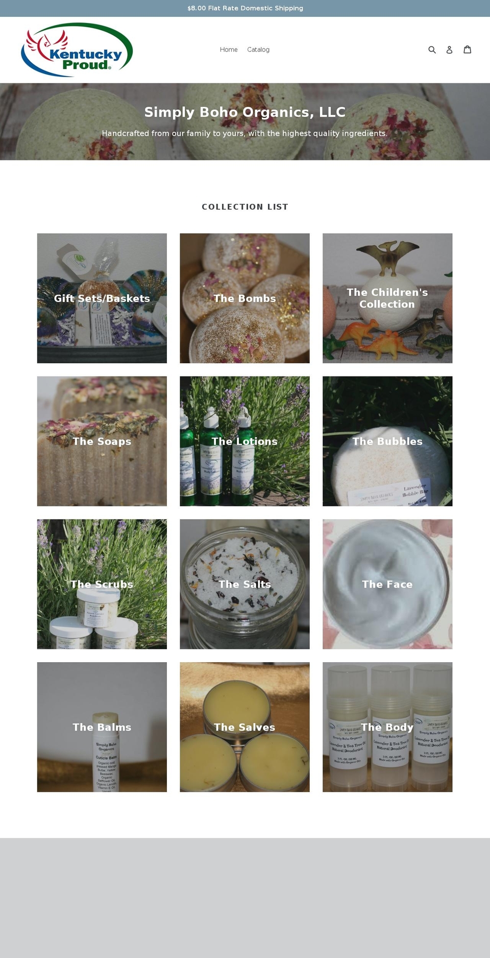 simply-boho-organics.com — Shopify storefront screenshot
